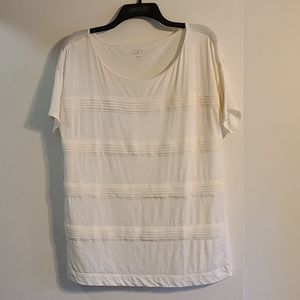 Loft white shirt with decorative stitching